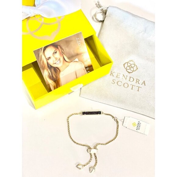 Kendra Scott Jewelry - Kendra Scott Stan Drusy Bracelet Gold Multi Color Drusy Adjustable Rectangle